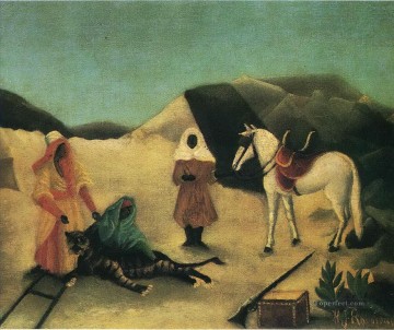 虎狩り 1896年 アンリ・ルソー ポスト印象派 素朴原始主義 Oil Paintings